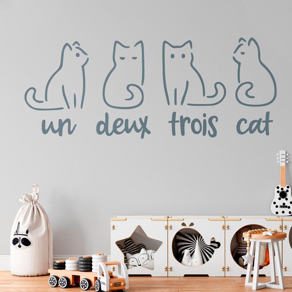 Stickers muraux: Un, Deux, Trois, Cat