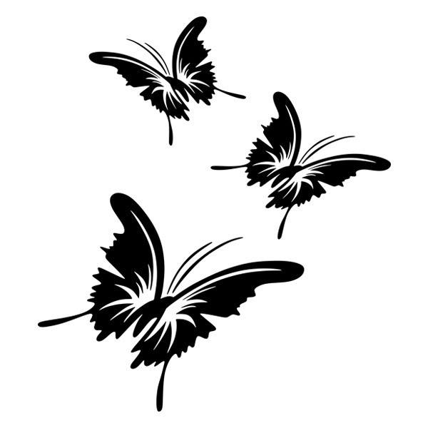Stickers muraux: 3 magnifiques papillons