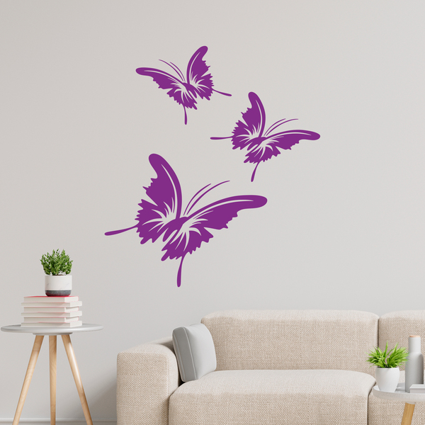 Stickers muraux: 3 magnifiques papillons