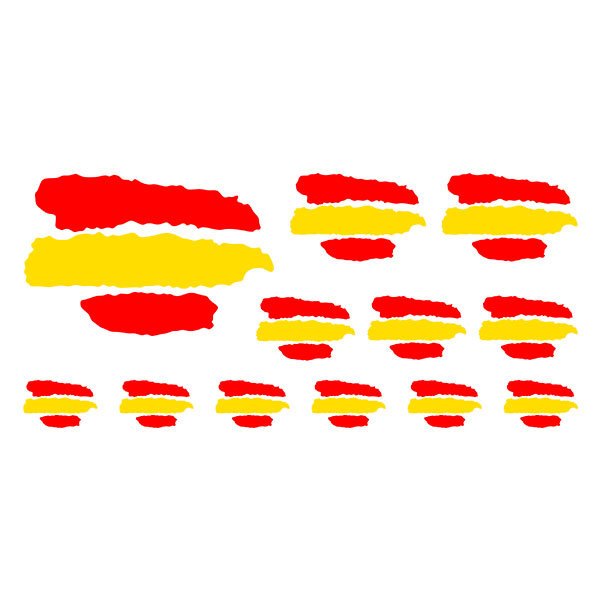 Autocollants Drapeau Îles Canaries (x6) - 4cm - Espagne - Mobile/S Ticker
