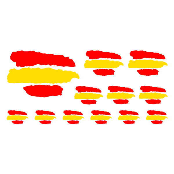 Autocollants: Drapeau Espagne Kit 0