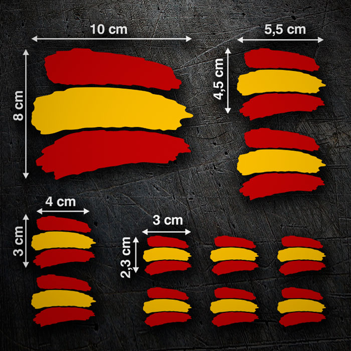 Autocollants: Drapeau Espagne Kit