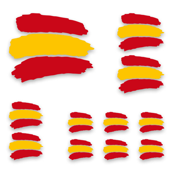 Autocollants: Drapeau Espagne Kit
