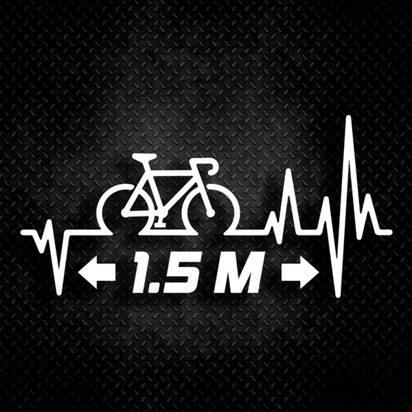 Autocollants: Cardiogramme Distance du Vélo 1.5m