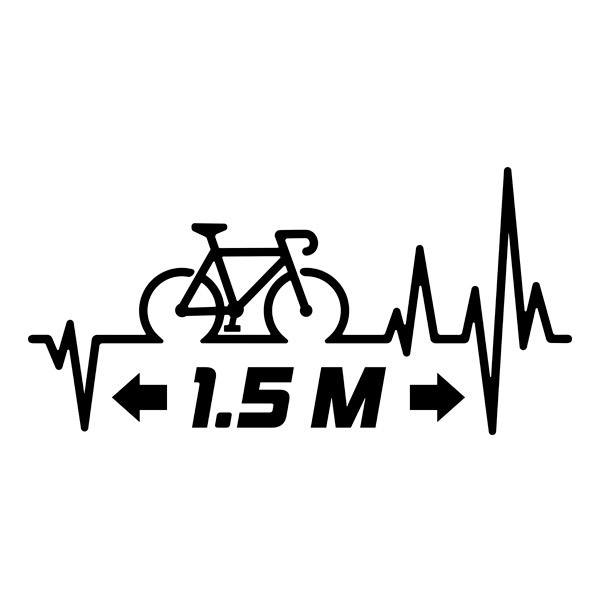 Autocollants: Cardiogramme Distance du Vélo 1.5m