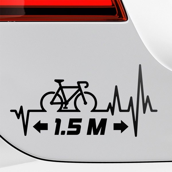Autocollants: Cardiogramme Distance du Vélo 1.5m