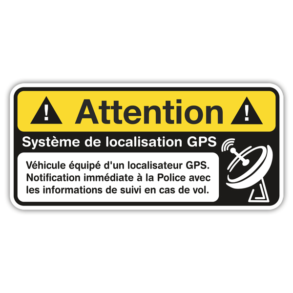 Autocollants: Attention GPS