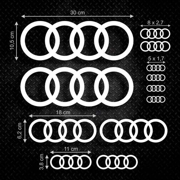 Autocollants: Kit 12X Audi