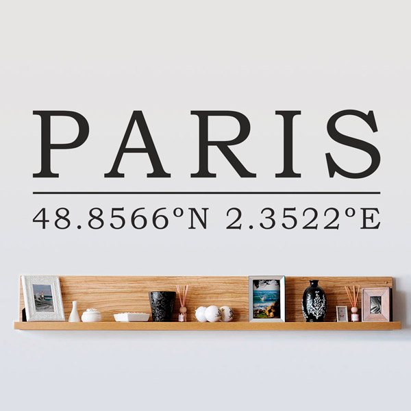 Stickers muraux: Coordonnées géographiques de Paris 0
