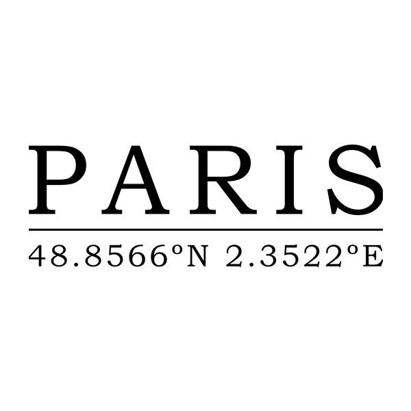 Stickers muraux: Coordonnées géographiques de Paris