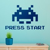 Stickers muraux: Space Invaders Press Start 2