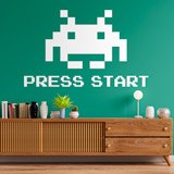 Stickers muraux: Space Invaders Press Start 3
