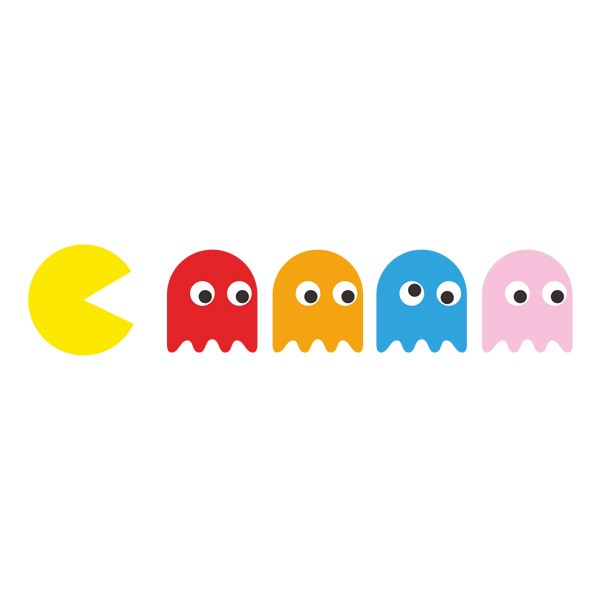 Stickers muraux: Pac-Man et 4 Fantômes