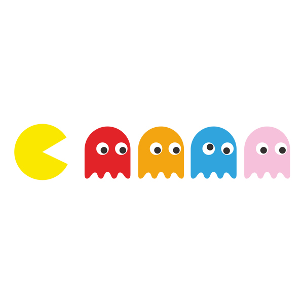 Stickers muraux: Pac-Man et 4 Fantômes