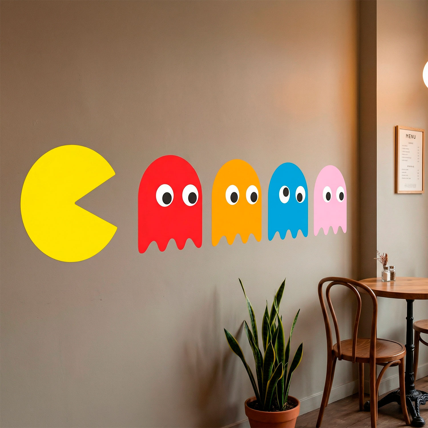 Stickers muraux: Pac-Man et 4 Fant&ocirc;mes