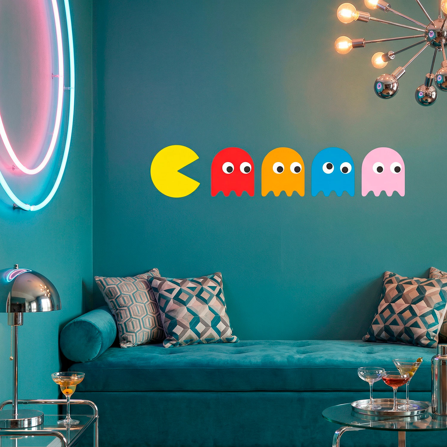 Stickers muraux: Pac-Man et 4 Fant&ocirc;mes