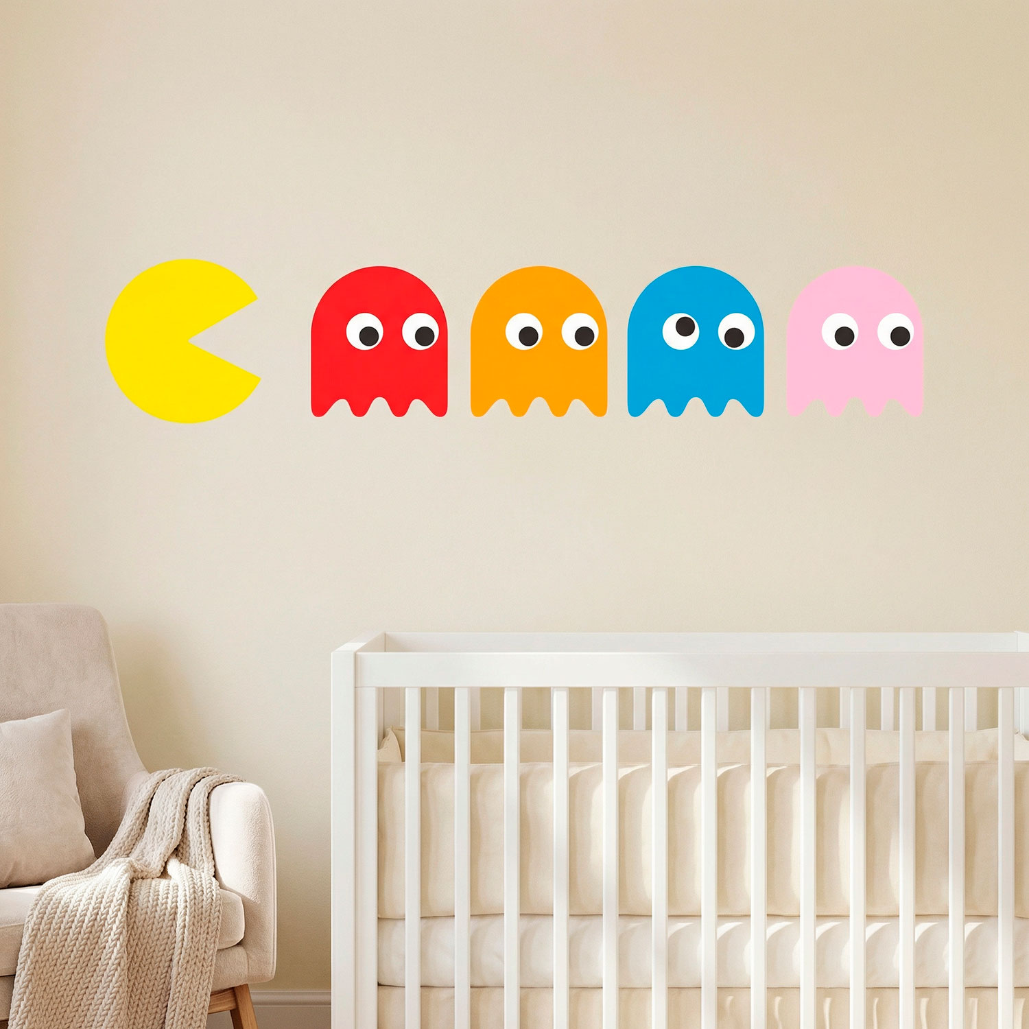 Stickers muraux: Pac-Man et 4 Fant&ocirc;mes