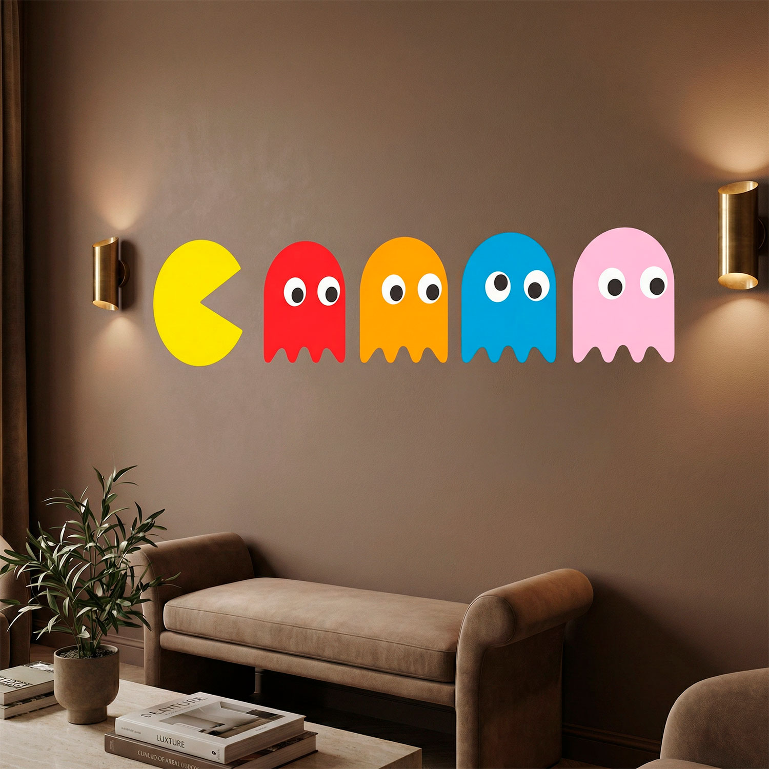Stickers muraux: Pac-Man et 4 Fant&ocirc;mes