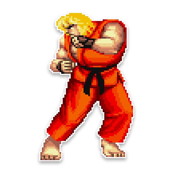 Stickers muraux: Street Fighter Ken Pixel Art