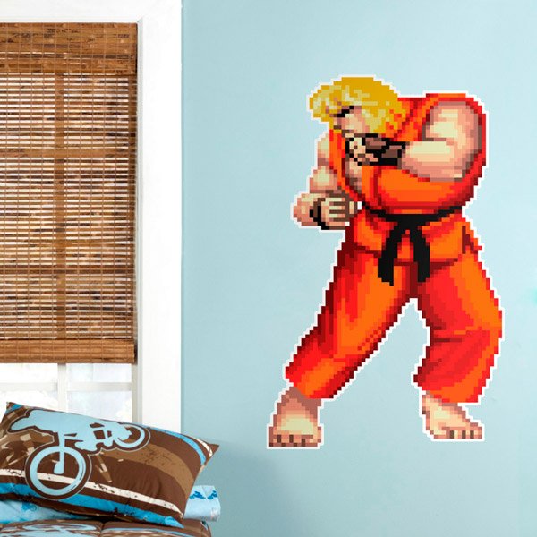 Stickers muraux: Street Fighter Ken Pixel Art