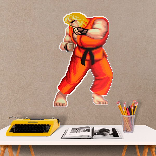 Stickers muraux: Street Fighter Ken Pixel Art