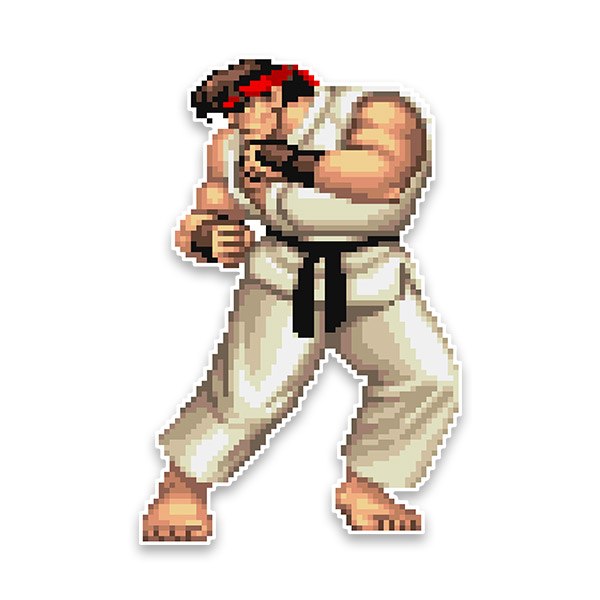 Stickers muraux: Street Fighter Ryu Pixel Art