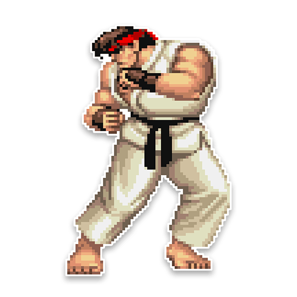 Stickers muraux: Street Fighter Ryu Pixel Art