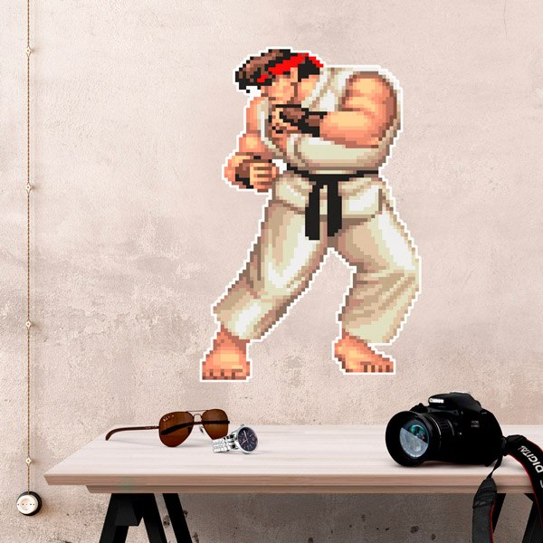 Stickers muraux: Street Fighter Ryu Pixel Art