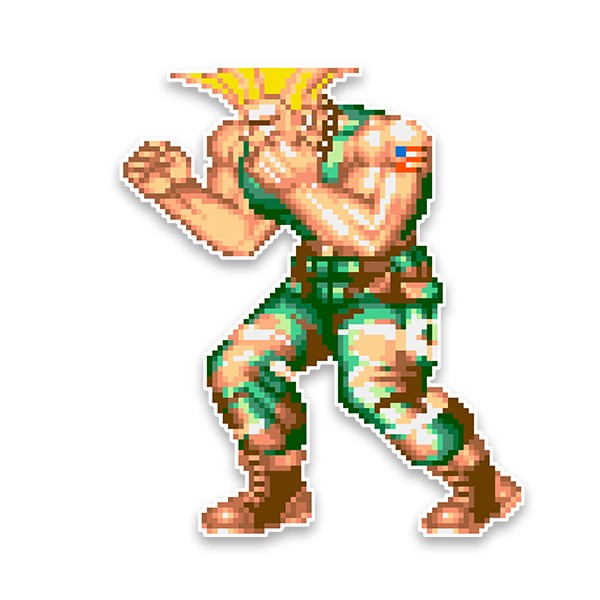 Stickers muraux: Street Fighter Guile Pixel Art