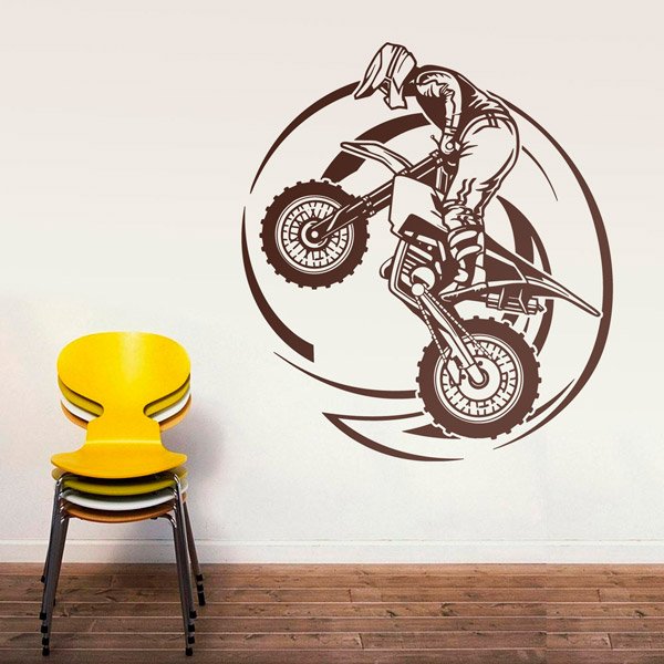 Stickers muraux: Acrobaties Motocross