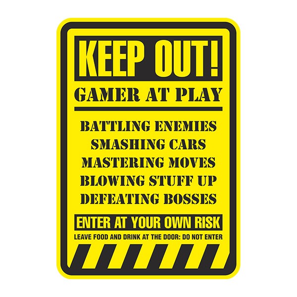 Stickers muraux: Keep Out! Gamer at Play