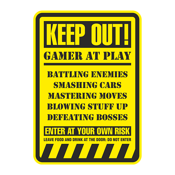 Stickers muraux: Keep Out! Gamer at Play
