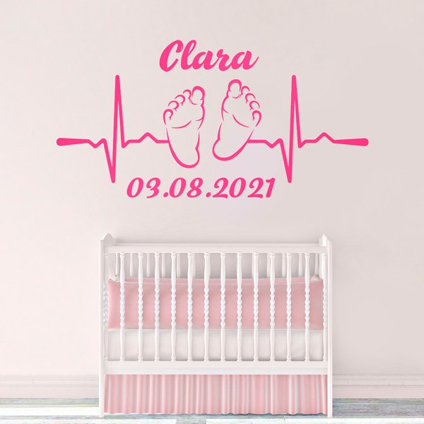 Stickers pour enfants: Cardiogramme personnalisé pour bébé