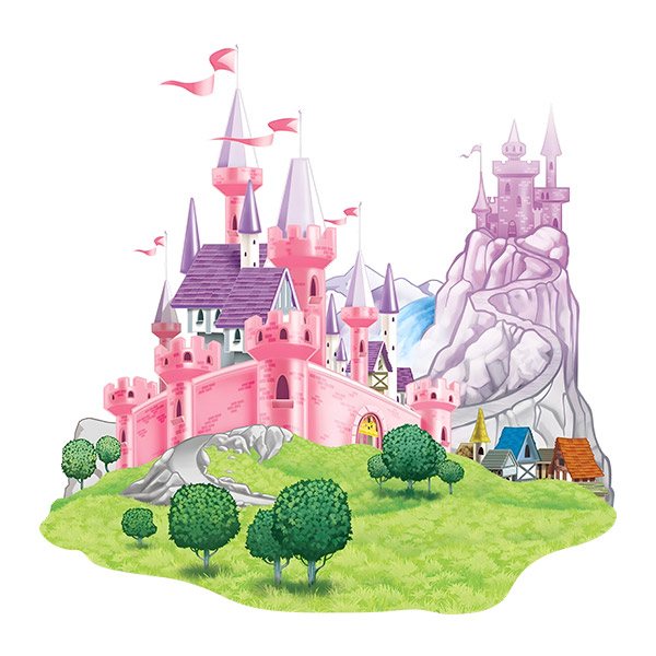 Stickers pour enfants: Château rose