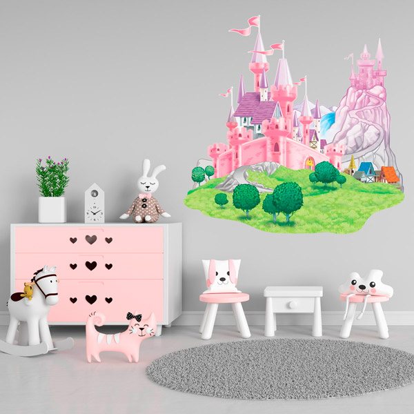 Stickers pour enfants: Château rose