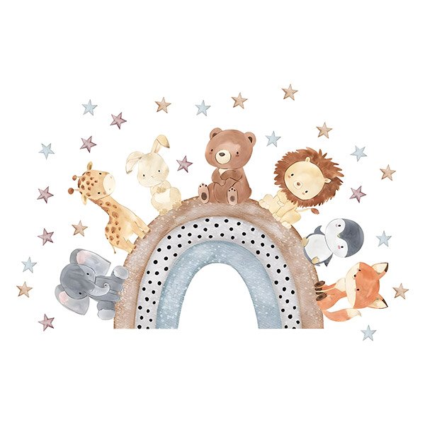 Stickers pour enfants: Animaux arc-en-ciel