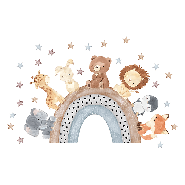 Stickers pour enfants: Animaux arc-en-ciel