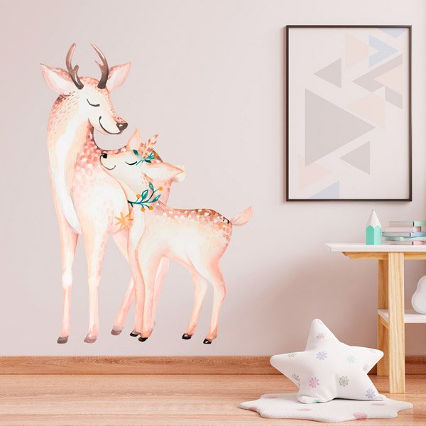 Stickers pour enfants: Biche avec son faon