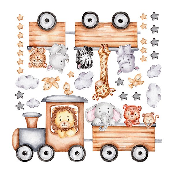Stickers pour enfants: Le train des animaux