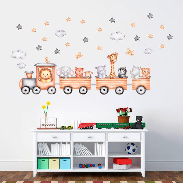 Stickers pour enfants: Le train des animaux