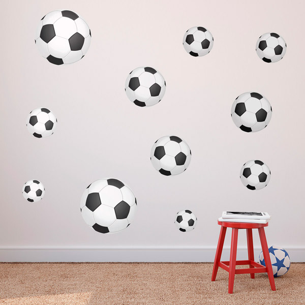 Stickers muraux: Kit 11X ballons de football