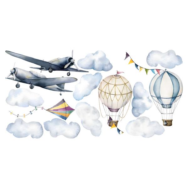 Stickers pour enfants: Avions et ballons