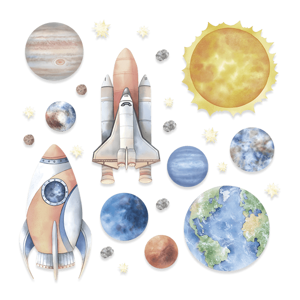 Stickers pour enfants: Fusées et planètes 0