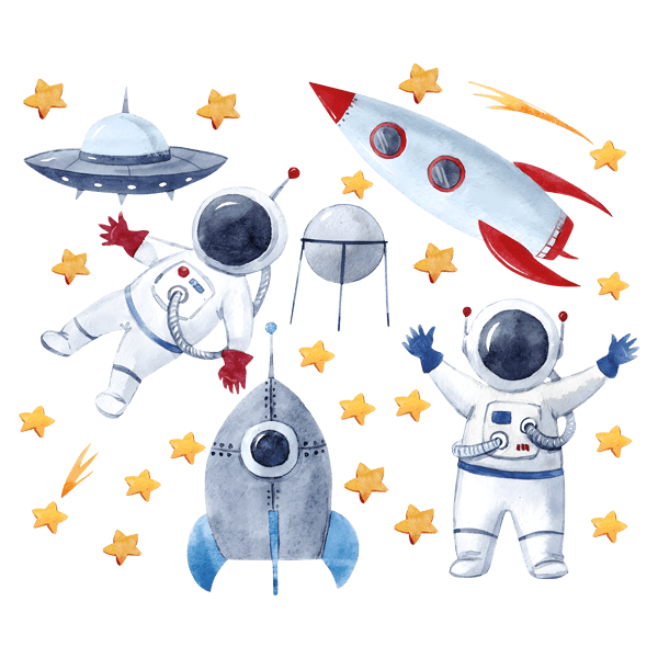 Stickers pour enfants: Les astronautes dans l'espace