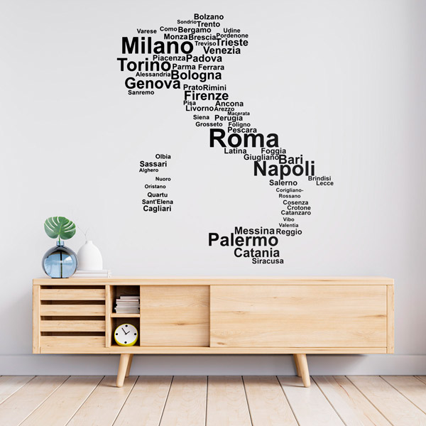 Stickers muraux: Typographie Italie