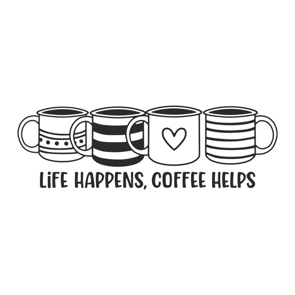 Stickers muraux: Life happens, coffee helps