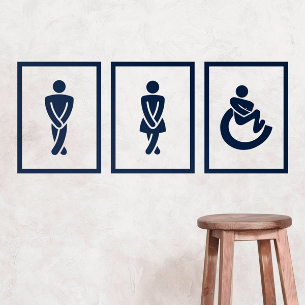 Stickers muraux: Icônes pour les WC