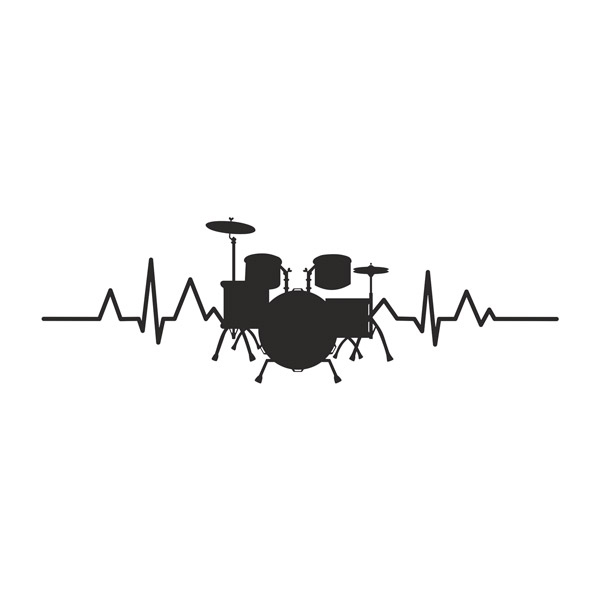 Stickers muraux: Cardiogramme de Batterie