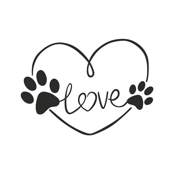 Stickers muraux: Love Empreintes de chien