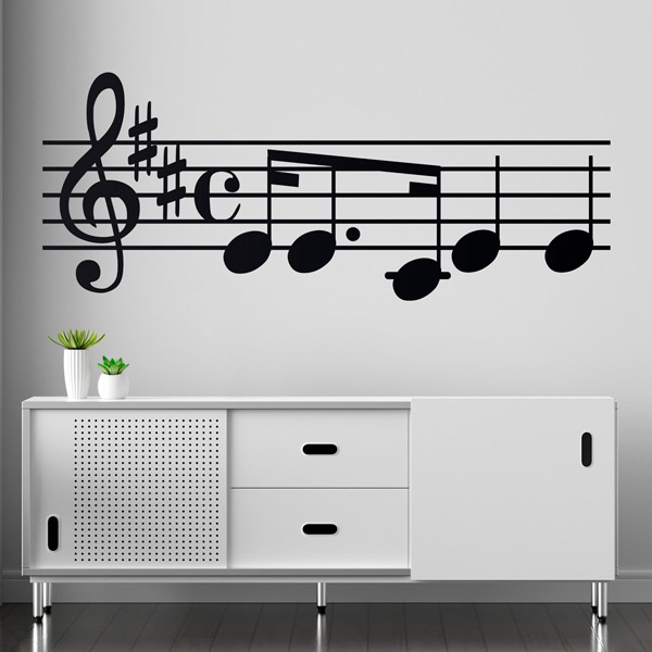 Stickers muraux: Partition de Notes Musicales